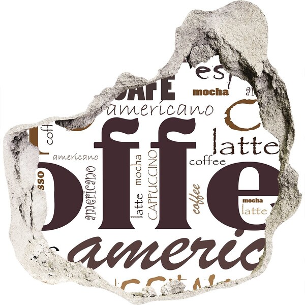 3d lyuk fal dekoráció Kávé oázis