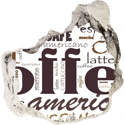 3d lyuk fal dekoráció Kávé oázis