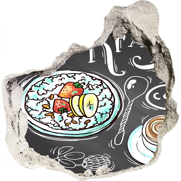 3d lyuk fal dekoráció Retro reggeli