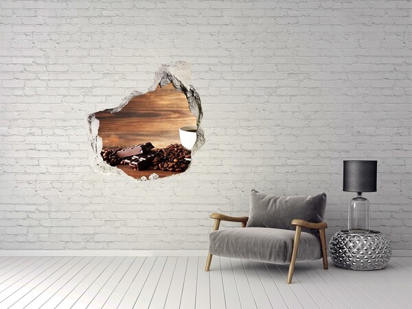 3d lyuk fal dekoráció Kávé sarok csokoládéval