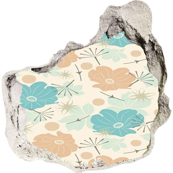 3d lyuk fal dekoráció Virágminta a falon