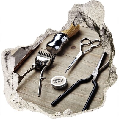 3d lyuk fal dekoráció Fodrászműhely