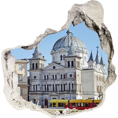 3d lyuk fal dekoráció A történelmi katedrális a városban