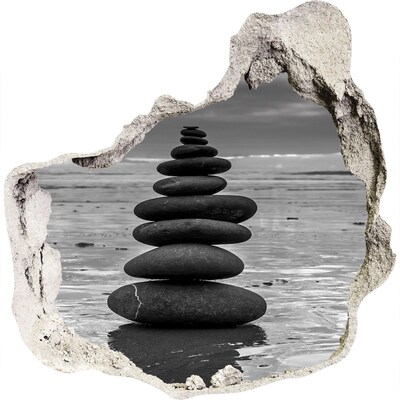 3d lyuk fal dekoráció Kőtornyok a tengerparton