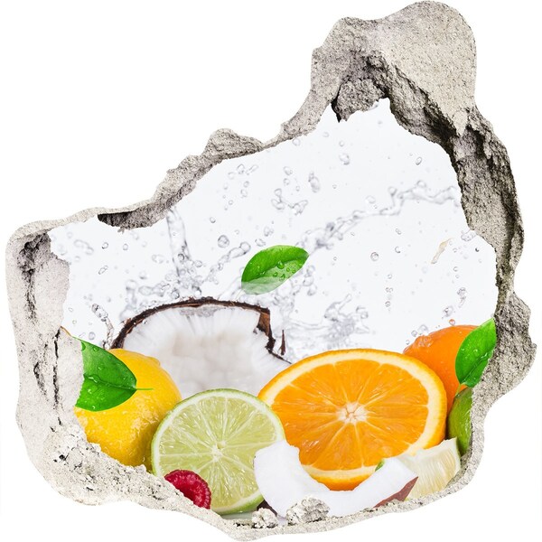 3d lyuk fal dekoráció Gyümölcsparadicsom a fal mögött