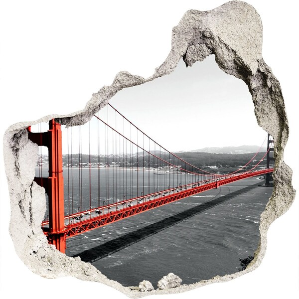 3d lyuk fal dekoráció Golden Gate híd San Franciscóban