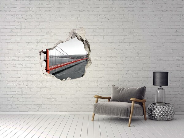 3d lyuk fal dekoráció Golden Gate híd San Franciscóban