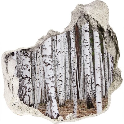 3d lyuk fal dekoráció Fehér Nyírfák Erdei Oázisa