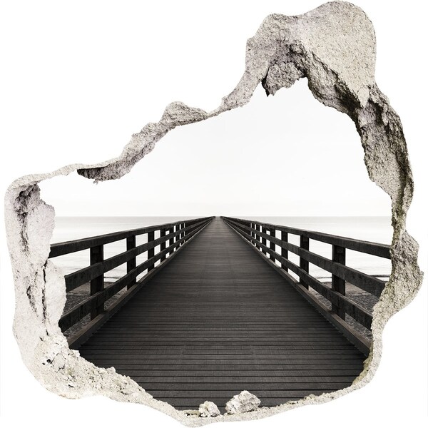 3d lyuk fal dekoráció Móló a tenger mellett