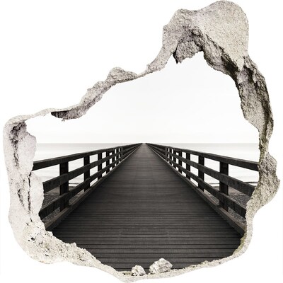 3d lyuk fal dekoráció Móló a tenger mellett