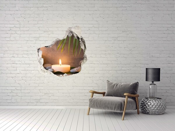 3d lyuk fal dekoráció Égő gyertyák