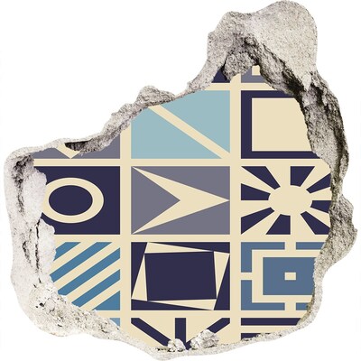 3d lyuk fal dekoráció Geometria a falon