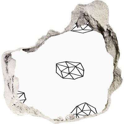 3d lyuk fal dekoráció Arany gyémántok egy lyukban a falban