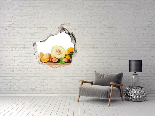 3d lyuk fal dekoráció Gyümölcsök és zöldségek