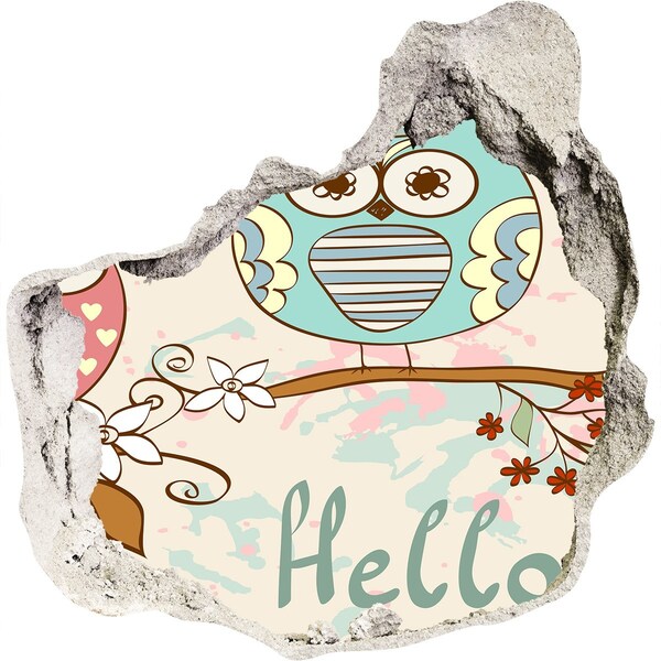 3d lyuk fal dekoráció Bagoly egy lyukban a falban