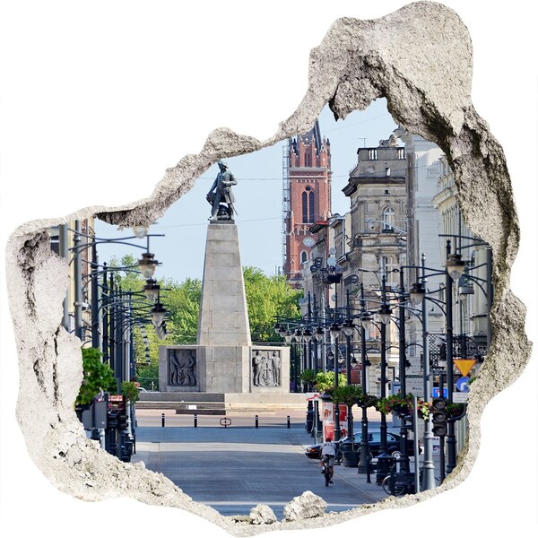 3d lyuk fal dekoráció Utca egy emlékművel