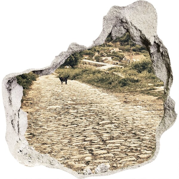 3d lyuk fal dekoráció Egy bájos vidéki út