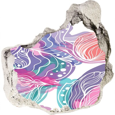 3d lyuk fal dekoráció Lyuk a falban virágminták