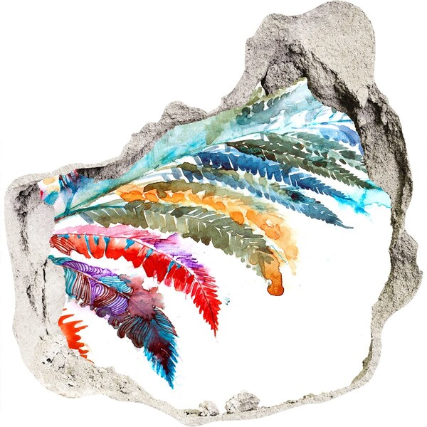 3d lyuk fal dekoráció Egy trópusi oázis betonban