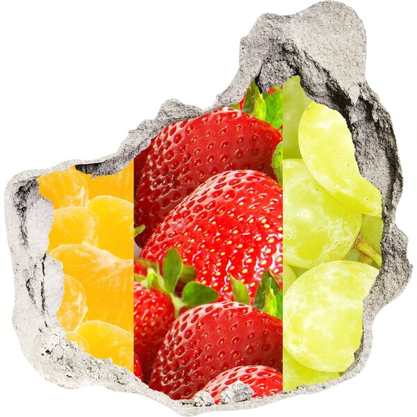 3d lyuk fal dekoráció Gyümölcsparadicsom a fal mögött