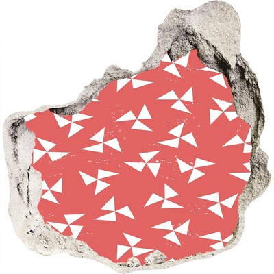 3d lyuk fal dekoráció Piros árnyalatú minta