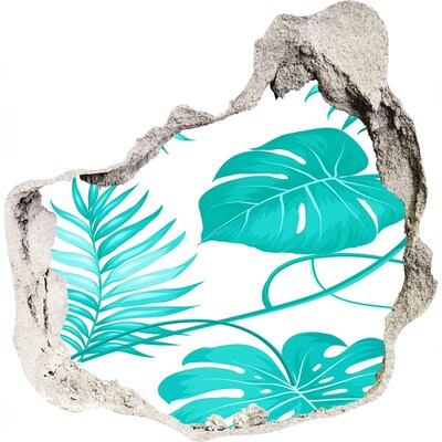 3d lyuk fal dekoráció Trópusi paradicsom a fal mögött