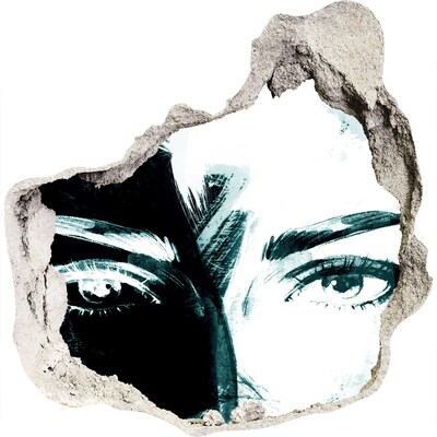 3d lyuk fal dekoráció Szemek a betonban