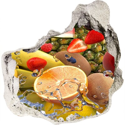 3d lyuk fal dekoráció Gyümölcsparadicsom a fal mögött