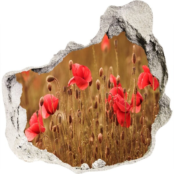 3d lyuk fal dekoráció Virágok a romos falak között