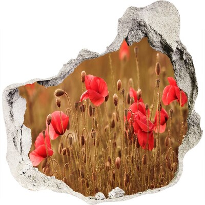 3d lyuk fal dekoráció Virágok a romos falak között