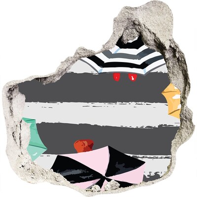 3d fali matrica lyuk a falban Titokzatos strand napernyőkkel