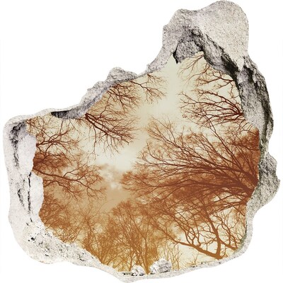 3d fali matrica lyuk a falban Fák tükröződése egy romos falban