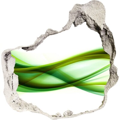 3d fali matrica lyuk a falban Zöld hullám a falon lévő lyukban