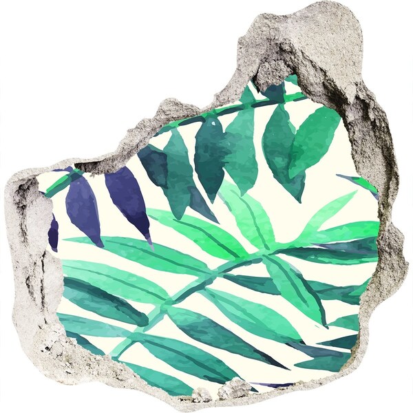 3d fali matrica lyuk a falban Zöld dzsungel a fal mögött