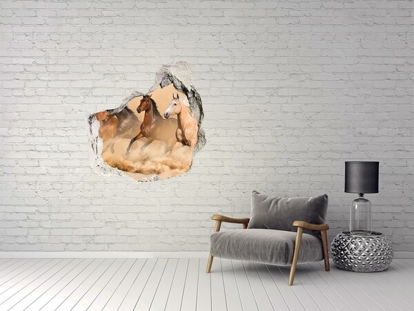 3d fali matrica lyuk a falban Vágtázó lovak a vadonban