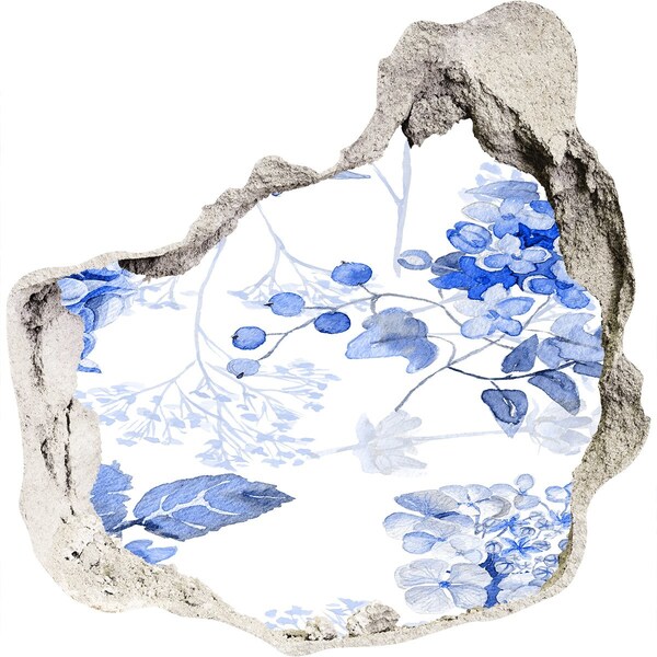 3d fali matrica lyuk a falban Virágkilátás egy lyukon keresztül a falon