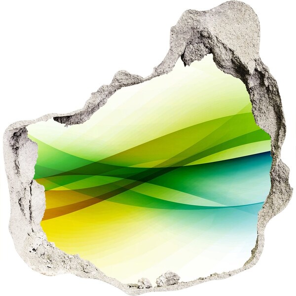 3d fali matrica lyuk a falban Színes táj a fal mögött