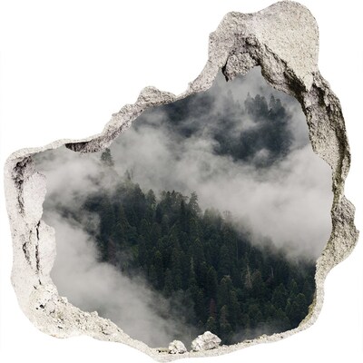 3d fali matrica lyuk a falban Zöld völgy a felhők között