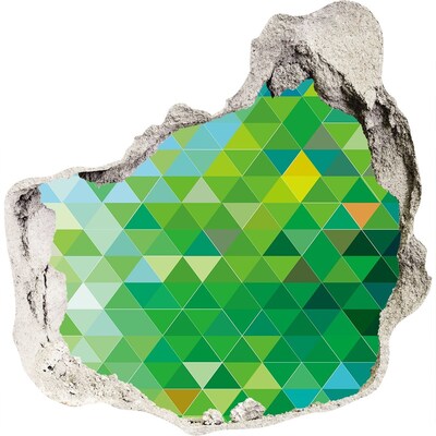 3d fali matrica lyuk a falban Zöld táj egy lyukban a falban