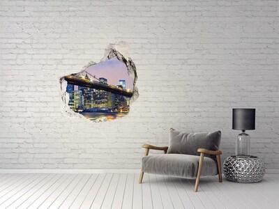 3d fali matrica lyuk a falban Brooklyn híd éjszaka