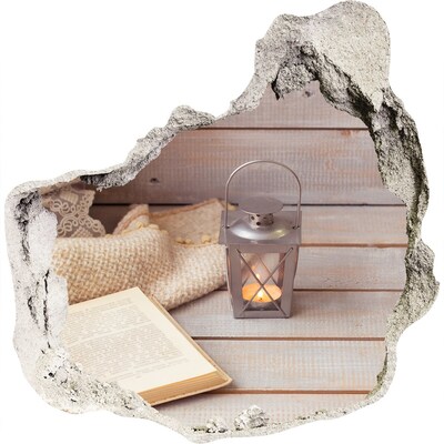 3d fali matrica lyuk a falban Egy hangulatos sarok lámpással