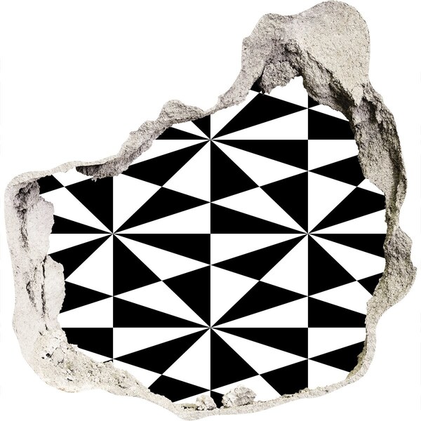3d fali matrica lyuk a falban Geometriai minták egy lyukban a falban