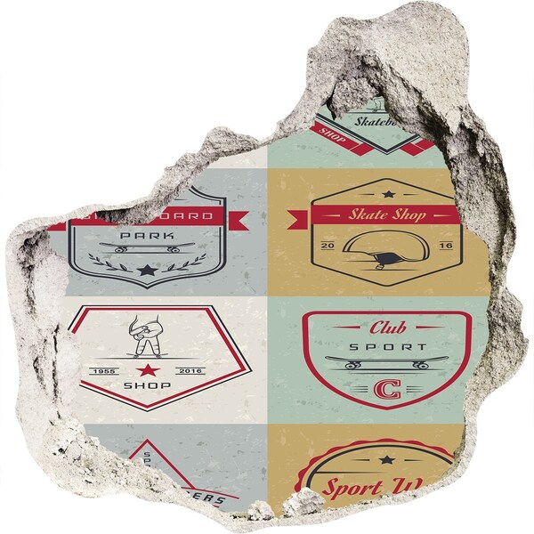 3d fali matrica lyuk a falban Gördeszkapark a városban