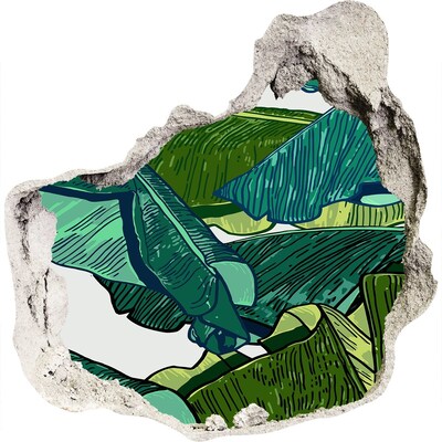 3d fali matrica lyuk a falban Trópusi kert banánlevelekkel