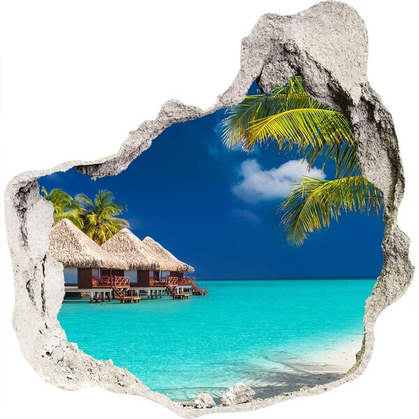3d fali matrica lyuk a falban Egy trópusi oázis a vízparton