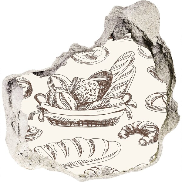 3d fali matrica lyuk a falban Kosár kenyérrel