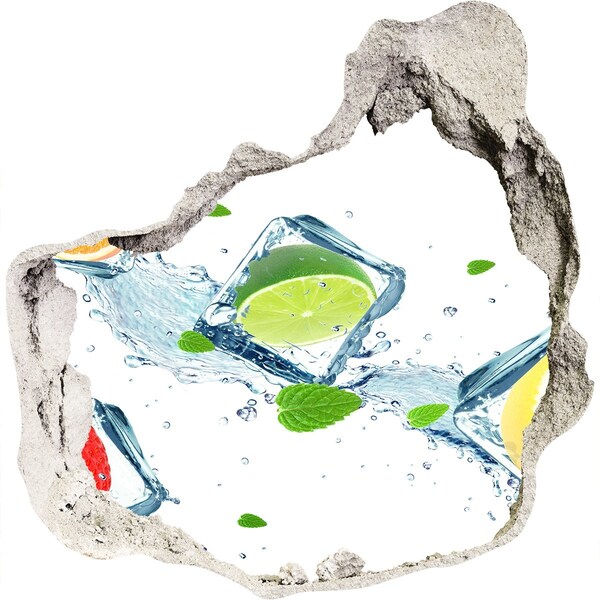 3d fali matrica lyuk a falban Egy frissítő koktél nyári környezetben