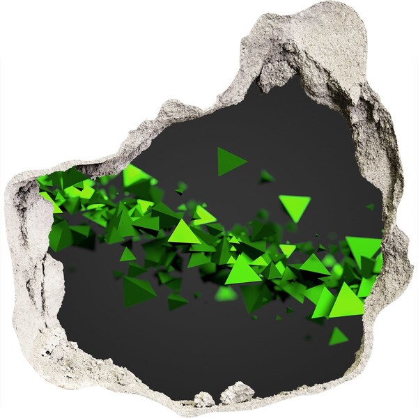 3d fali matrica lyuk a falban Zöld geometria egy lyukban a falban