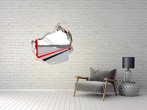 3d fali matrica lyuk a falban Golden Gate híd Kaliforniában