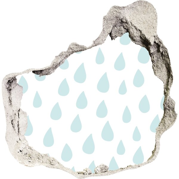 3d fali matrica lyuk a falban Esőcseppek a fal mögött